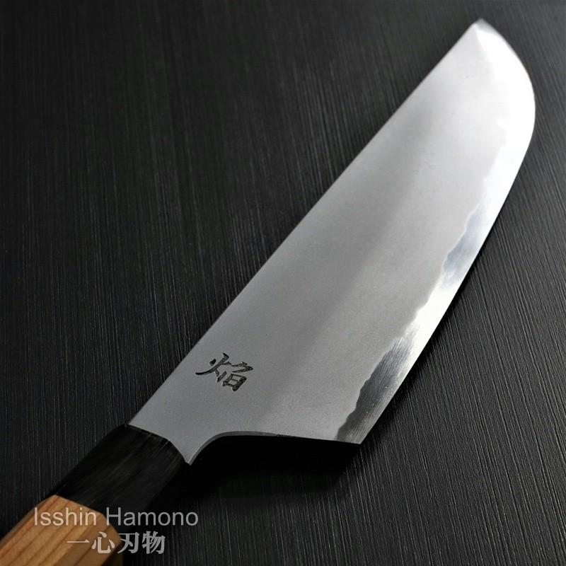 堺孝行 包丁 牛刀 240mm 孤月牛刀 青二鋼 焔 黒石目鞘 堺鍛冶師 土井