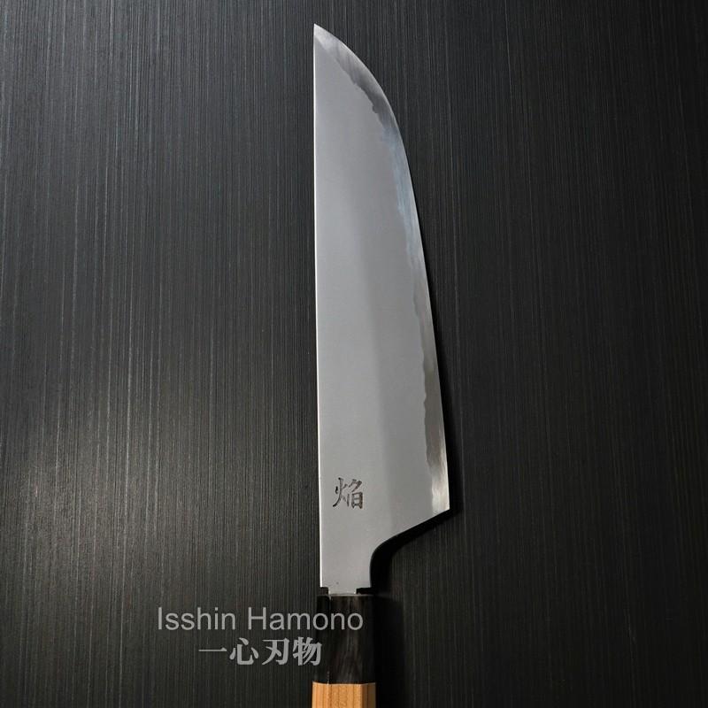 堺孝行 包丁 牛刀 240mm 孤月牛刀 青二鋼 焔 黒石目鞘 堺鍛冶師 土井