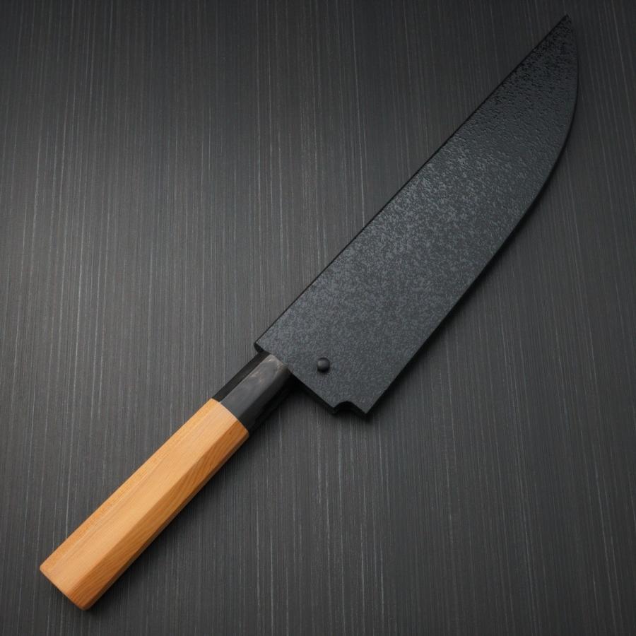 堺孝行 包丁 牛刀 210mm 孤月牛刀 青二鋼 焔 黒石目鞘 堺鍛冶師 土井