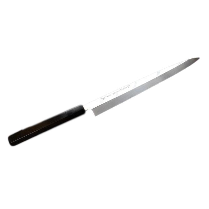 堺孝行 包丁 ふぐ引 8寸 240mm 水本焼 安来本焼青二鋼 黒丹八角柄 青紙