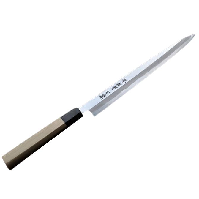 堺孝行 特上 ふぐ引き 270mm【堺孝行刃物】 堺孝行 包丁 ふぐ引 9寸 270mm 安来白二鋼 特上鏡面 水牛六角半丸柄