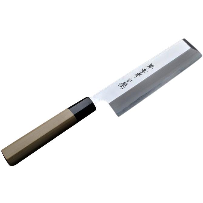 堺孝行 包丁 薄刃 8寸 240mm 安来白二鋼 特上鏡面 水牛六角半丸柄 日本