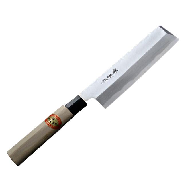 堺孝行　薄刃包丁　刃渡り6寸 堺孝行 包丁 薄刃 6寸 180mm 安来白三鋼 霞研 口輪プラスチック柄 日本