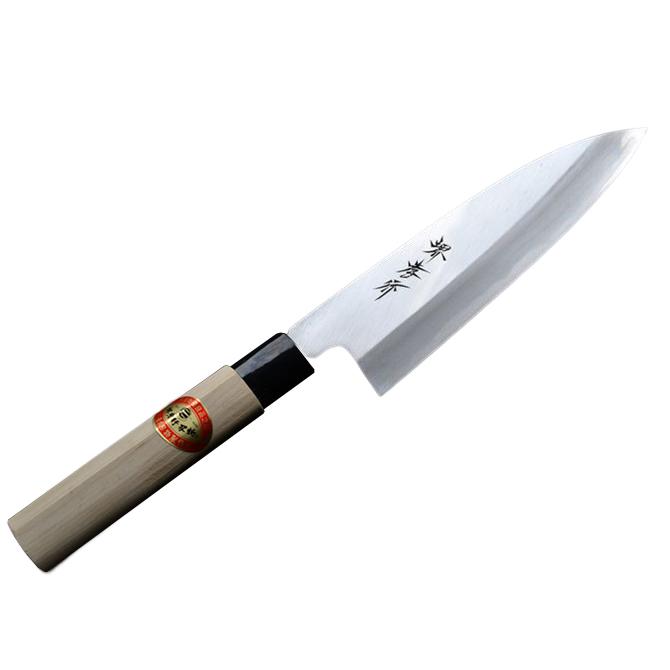 堺孝行 包丁 舟行出刃 6寸 180mm 安来白三鋼 霞研 口輪プラスチック柄