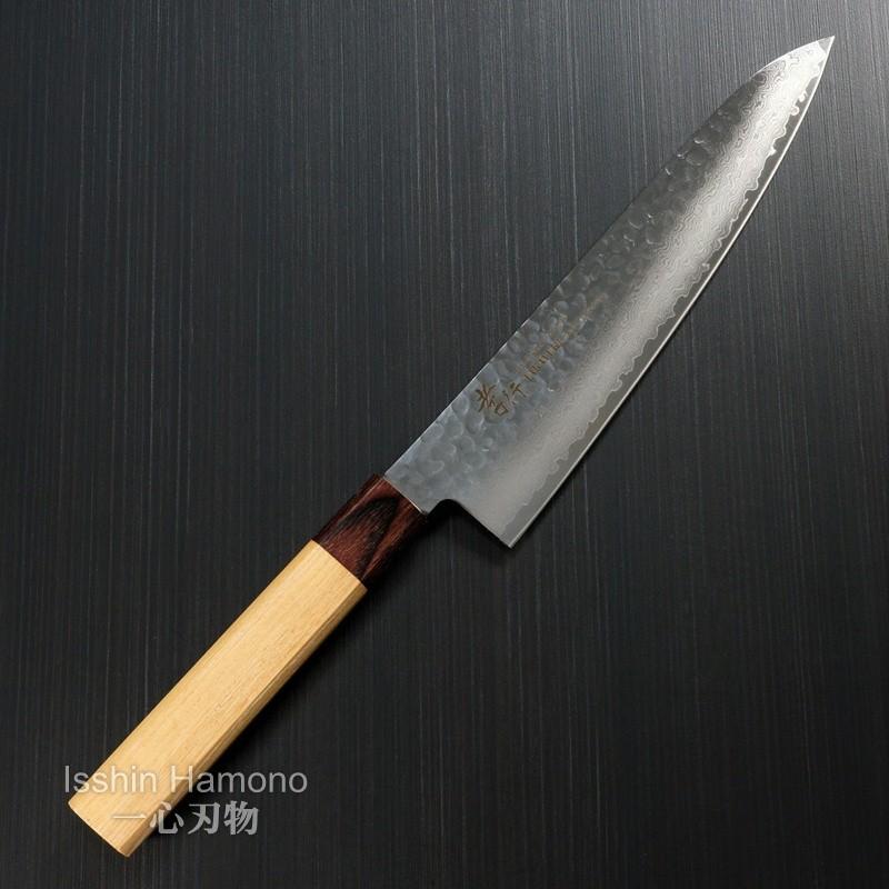 堺孝行 包丁 牛刀 和式牛刀 210mm 33層槌目ダマスカス V金10号