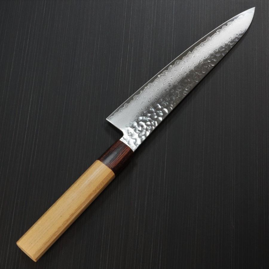堺孝行 包丁 牛刀 和式牛刀 210mm 33層槌目ダマスカス V金10号