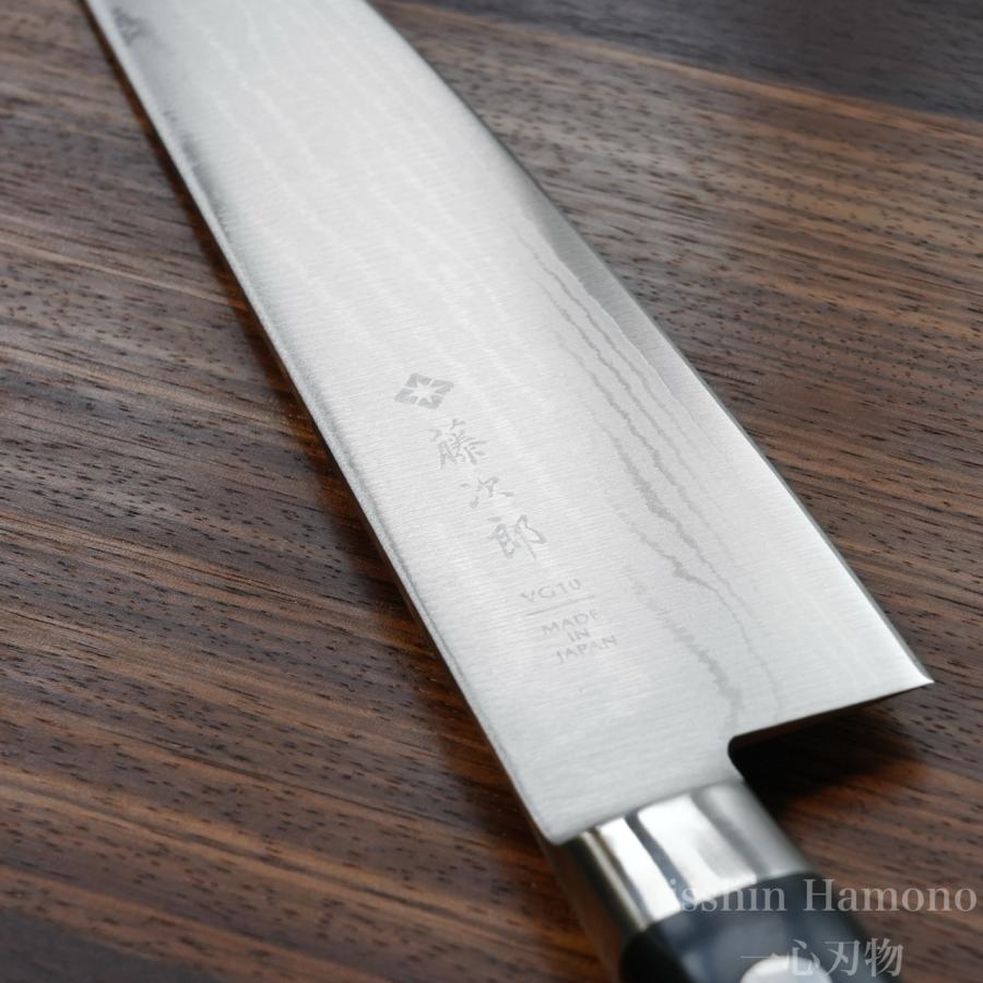 包丁 牛刀 210mm 藤次郎 V金10号 CLASSICダマスカス 37層ダマスカス鋼 口金付 霞流し 日本製 燕三条製｜discovery-shop｜02