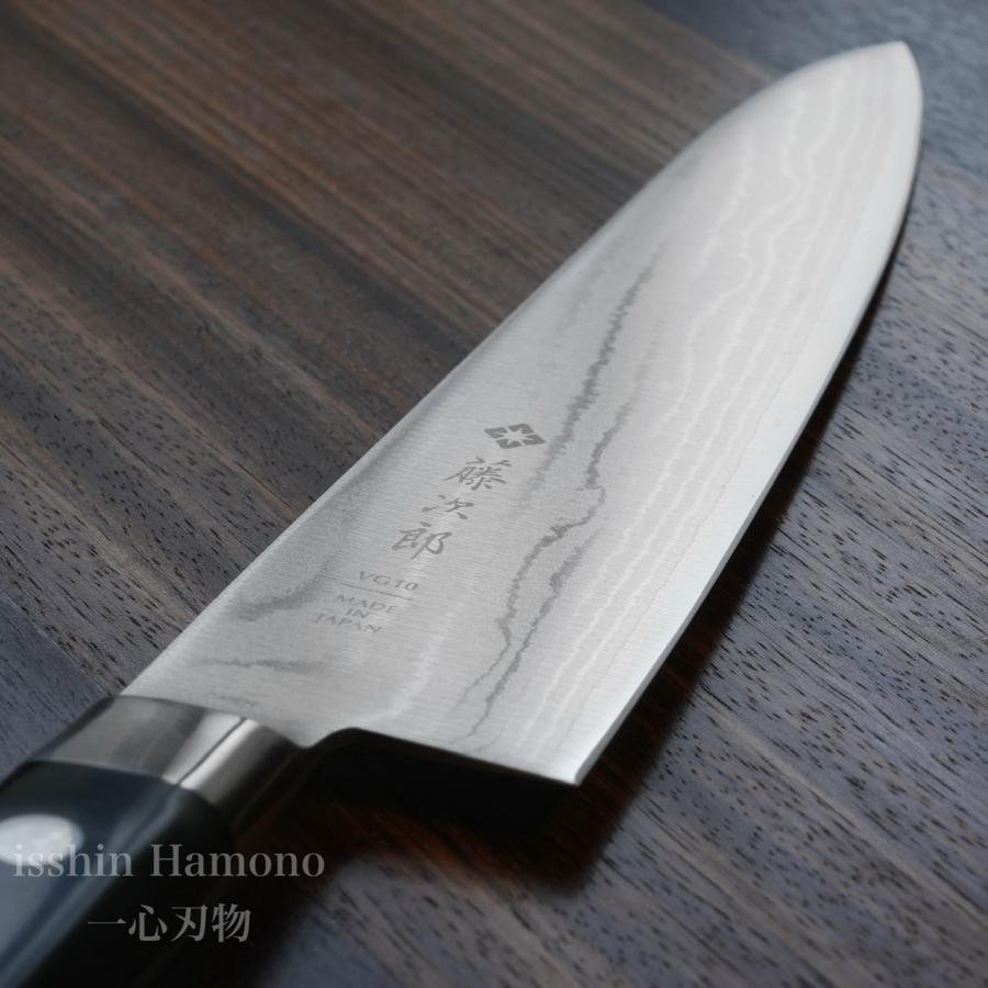 包丁 牛刀 210mm 藤次郎 V金10号 CLASSICダマスカス 37層ダマスカス鋼 口金付 霞流し 日本製 燕三条製｜discovery-shop｜05