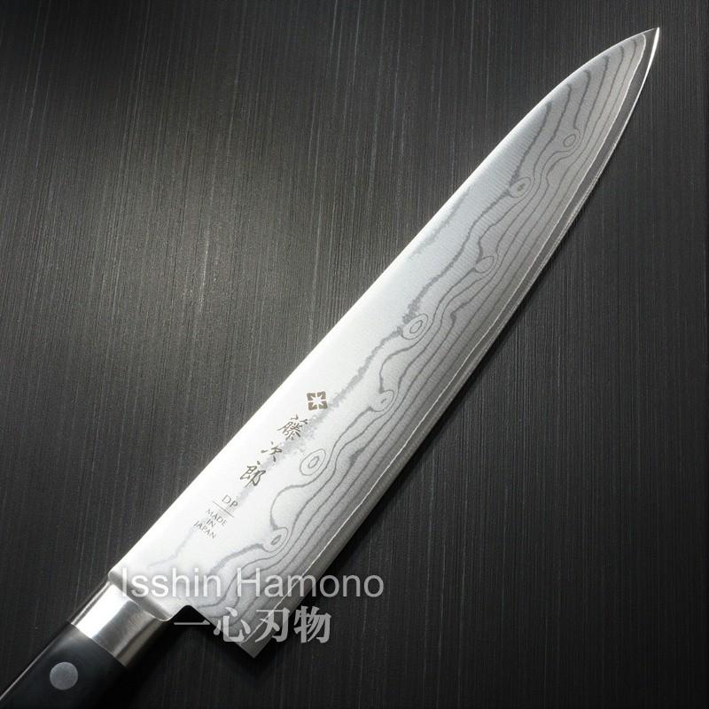 牛刀 ダマスカス　270ミリ　日本製 藤次郎 包丁 牛刀 270mm V金10号 37層ダマスカス鋼 口金付 霞流し
