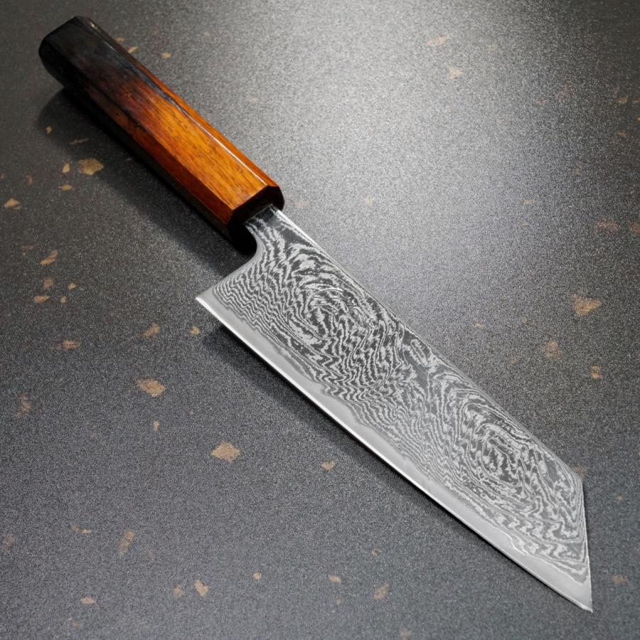 包丁 文化 170mm ダマスカス67層 AUS10 漆塗柄 一心刃物 渦波 包丁 文化 170mm ダマスカス67層 AUS10 漆塗柄 一心刃物 渦波