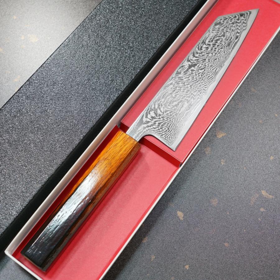 包丁 文化 170mm ダマスカス67層 AUS10 漆塗柄 一心刃物 渦波 包丁 文化 170mm ダマスカス67層 AUS10 漆塗柄 一心刃物 渦波