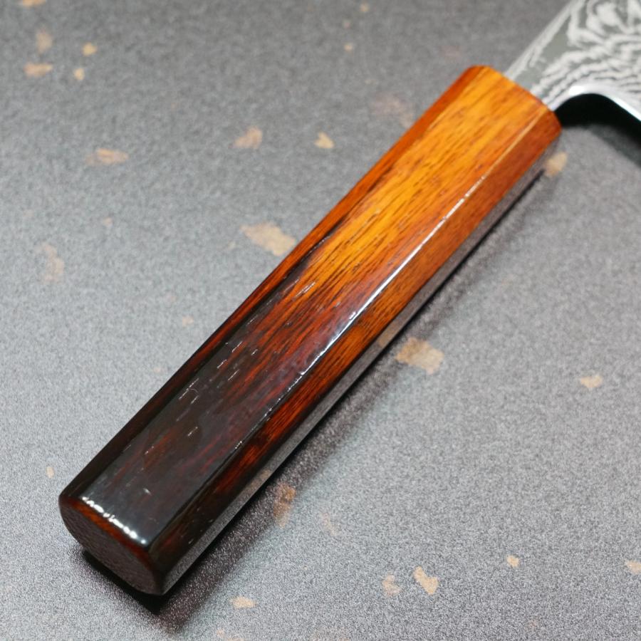 包丁 文化 170mm ダマスカス67層 AUS10 漆塗柄 一心刃物 渦波 包丁 文化 170mm ダマスカス67層 AUS10 漆塗柄 一心刃物 渦波