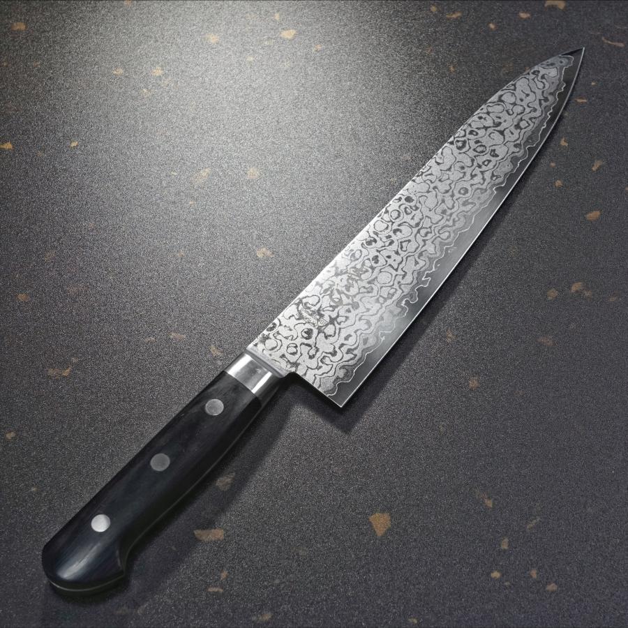 鏡面ダマスカス67層V金10号鏡面牛刀240mm 黒檀白水牛柄 鏡面ダマスカス67層V金10号鏡面牛刀240mm 黒檀白水牛柄 鏡面