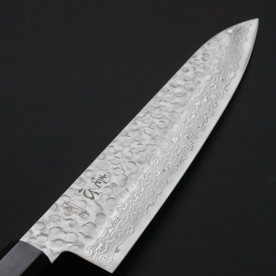 包丁 和牛刀 240mm 45層ダマスカス AUS10 ステンレス 槌目 紫檀柄 一心刃物 関市 日本製 すごく よく 切れる プロ ギフト ラッピング 送料無料の画像