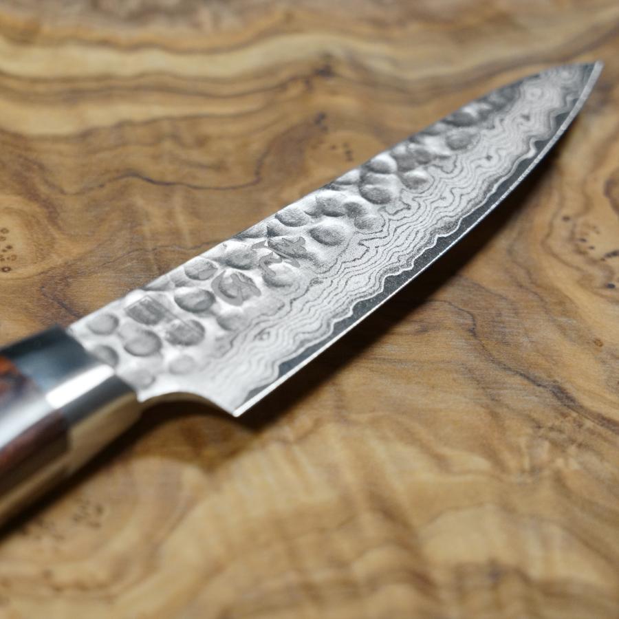 関の刃物 パーリングナイフ 90mm 三昧 波目 ダマスカス33層 小型両刃包丁 包丁 パーリングナイフ 80mm V金10号 ダマスカス ステンレス 一心刃物