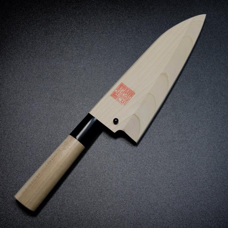 包丁 出刃 150mm 郷右馬允義弘 上作 白紙2号 鞘付 水牛柄 山脇