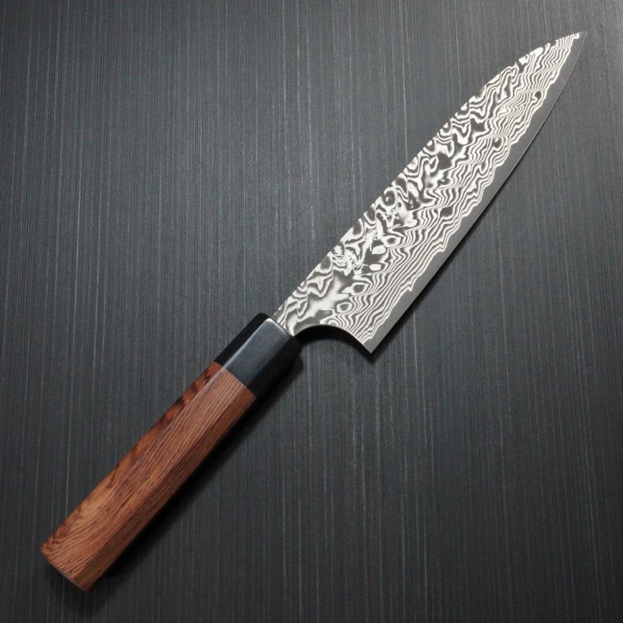 黒染め ダマスカス牛刀「切付型」 215mm 包丁 牛刀 180mm V字 黒