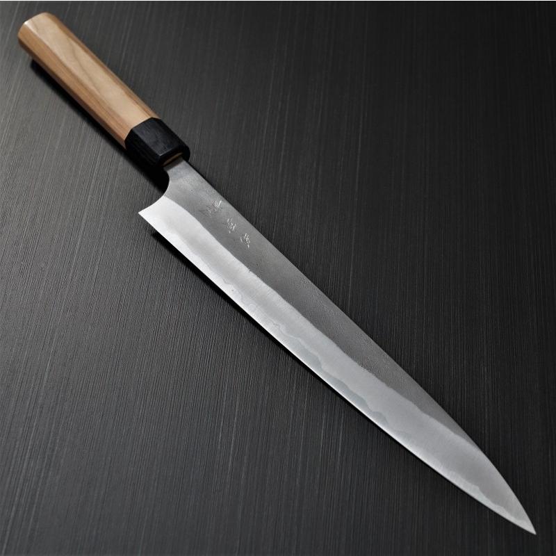 包丁 筋引 270mm 筋引き カトウ打刃物製作所 義実作 青紙スーパー 梨地