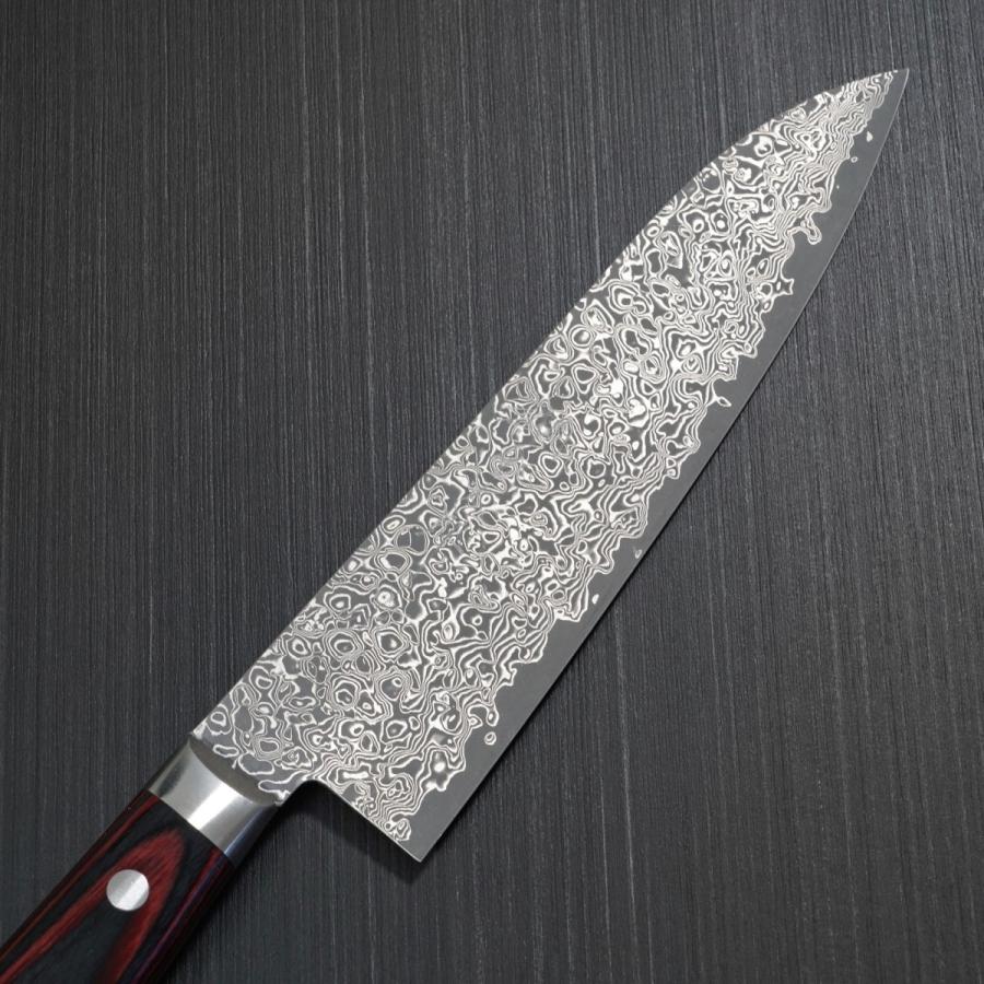包丁 牛刀 180mm V金10号 黒染 ダマスカス 63層 ステンレス カトウ打 