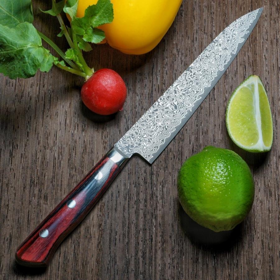 包丁 ペティナイフ 150mm 黒染ダマスカス63層 V金10号 ステンレス