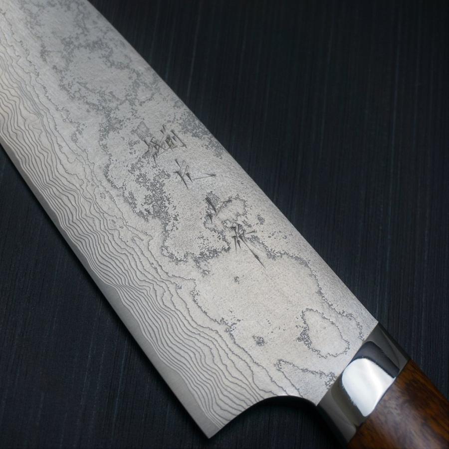 メーカー直売 包丁 片山雄太 アイアンウッド柄 ニッケルダマスカス スーパーゴールド2 粉末ステンレスハイス 越前打刃物 菜切り 160mm 菜切 薄刃包丁 Labelians Fr