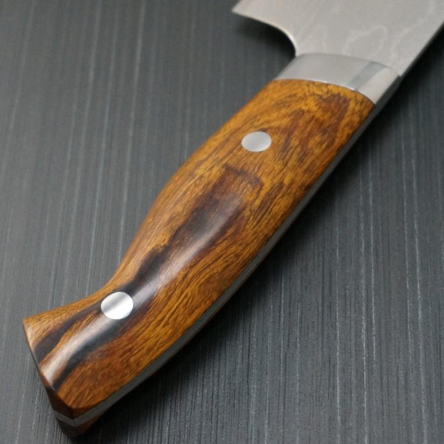 メーカー直売 包丁 片山雄太 アイアンウッド柄 ニッケルダマスカス スーパーゴールド2 粉末ステンレスハイス 越前打刃物 菜切り 160mm 菜切 薄刃包丁 Labelians Fr