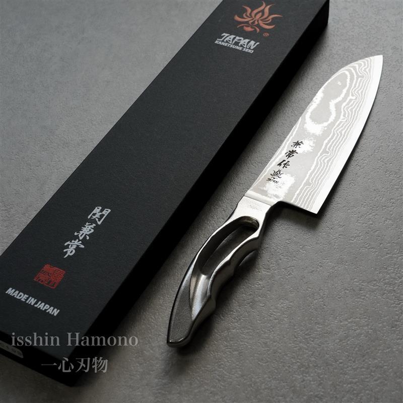 包丁 三徳 170mm V金10号 VG10 17層ダマスカス オールステンレス 関