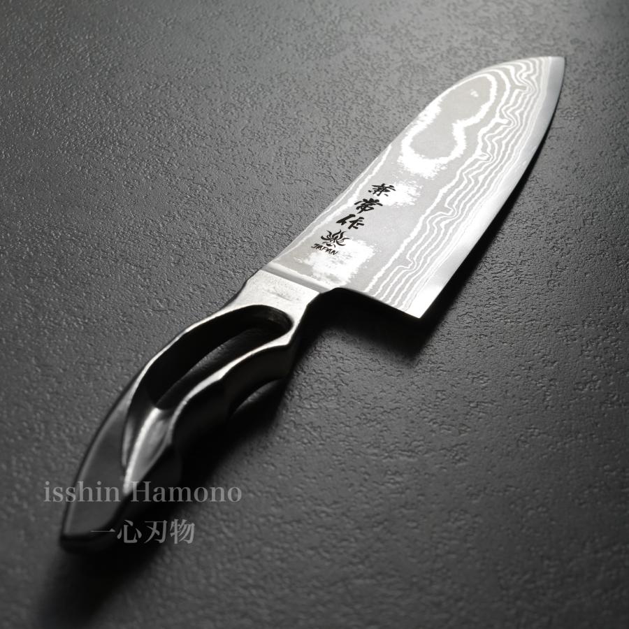 包丁 三徳 170mm V金10号 VG10 17層ダマスカス オールステンレス 関