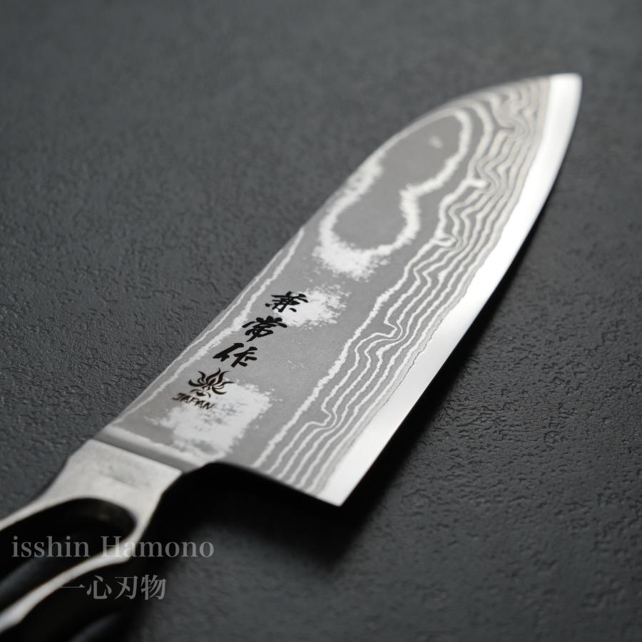 包丁 三徳 170mm V金10号 VG10 17層ダマスカス オールステンレス 関
