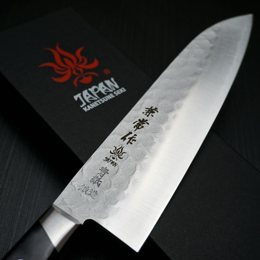 包丁 三徳 180mm 安来鋼青紙2号割込 ステンレス 槌目梨地模様 6 包丁 三徳 180mm 安来鋼青紙2号割込 ステンレス 槌目梨地模様 6