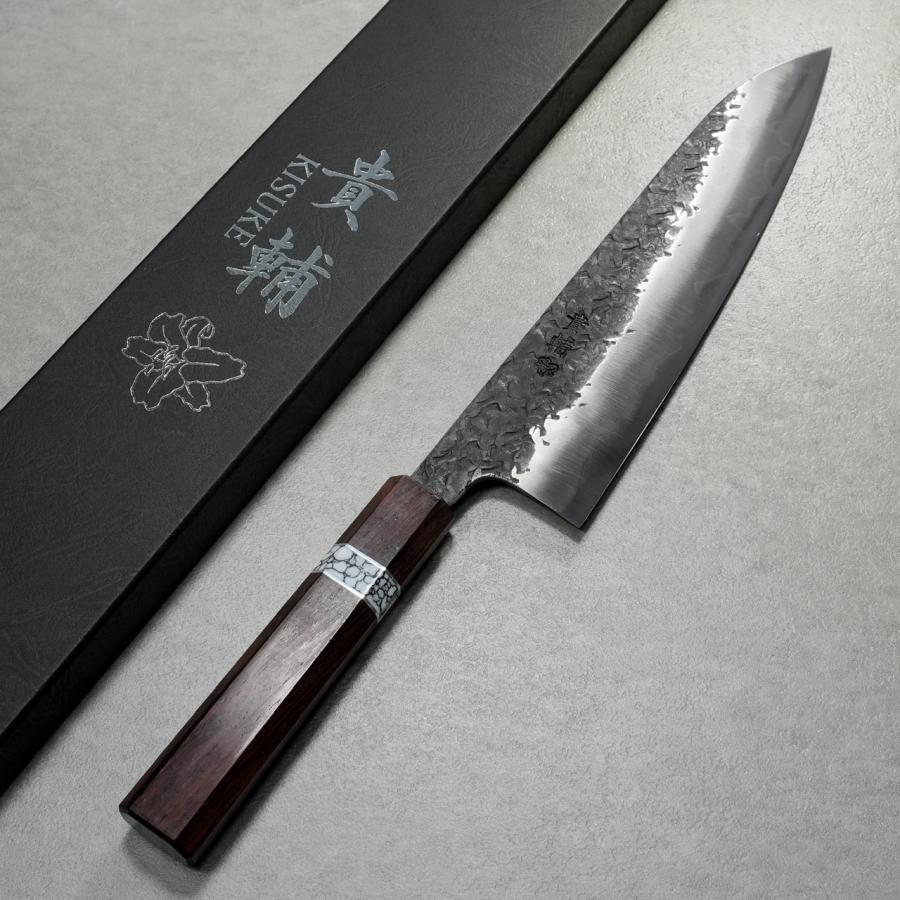 青紙2号 磨 牛刀包丁 鹿角柄 210㎜ G9410 月光作 1点物 青紙2号 磨