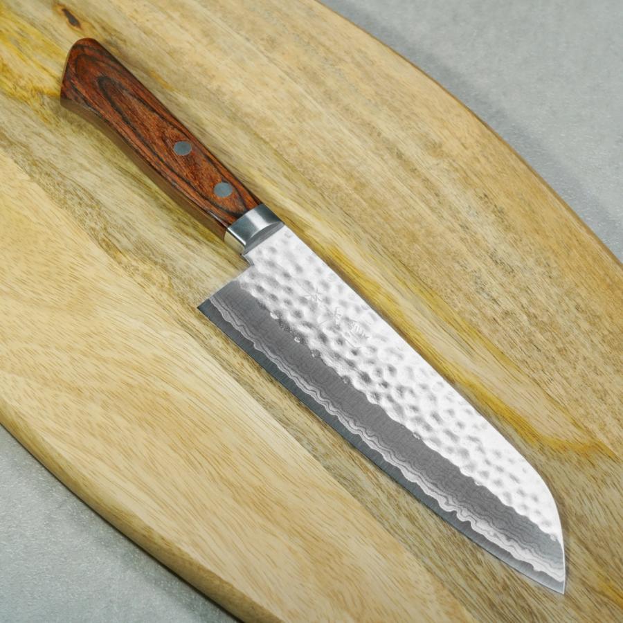 包丁 三徳 170mm V金10号 鎚目積層 訓平作 刻流 増谷刃物製作 越前打