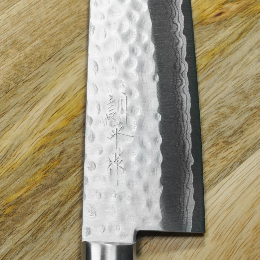 包丁 三徳 170mm V金10号 鎚目積層 訓平作 刻流 増谷刃物製作 越前打