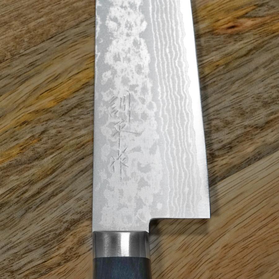包丁 牛刀 180mm V金10号 積層 訓平作 彩流 黒柄 6寸 増谷刃物製作