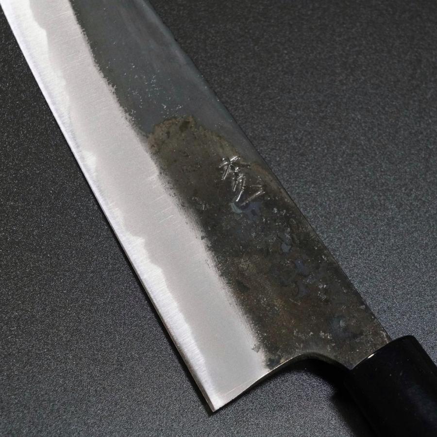 包丁 牛刀 180mm 本久一 白紙鋼 黒打 6寸 朴木柄 本久一刃物 日本製