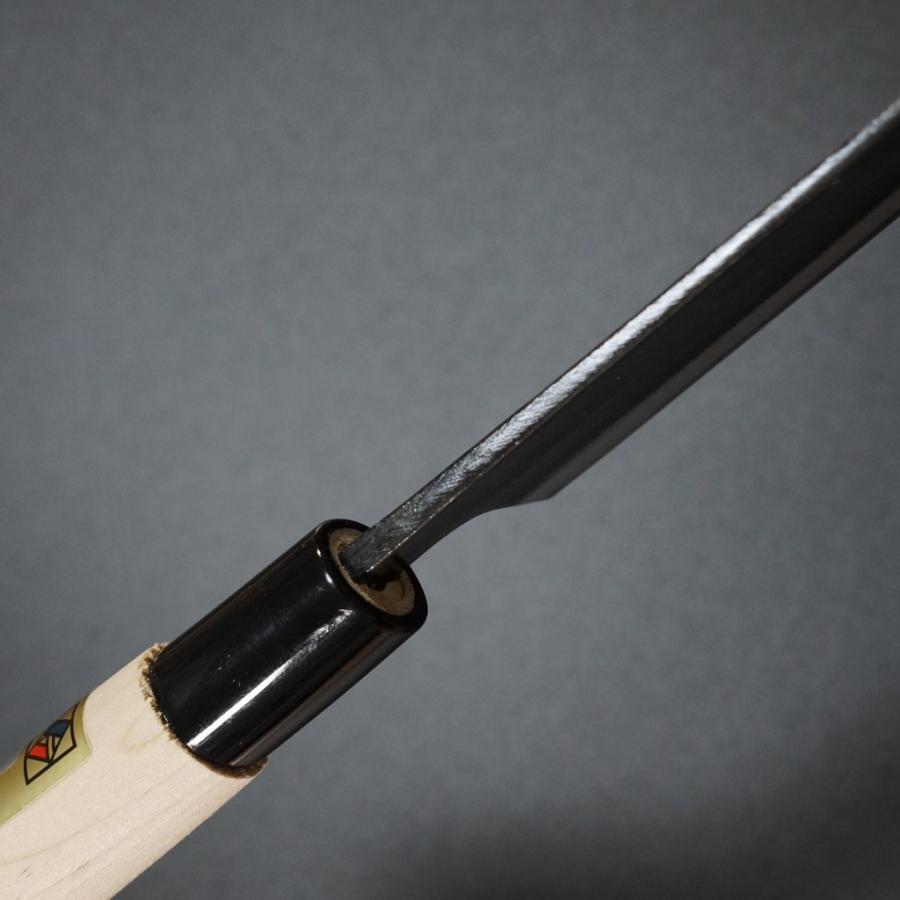 包丁 牛刀 210mm 本久一 白紙鋼 黒打 7寸 朴木柄 本久一刃物
