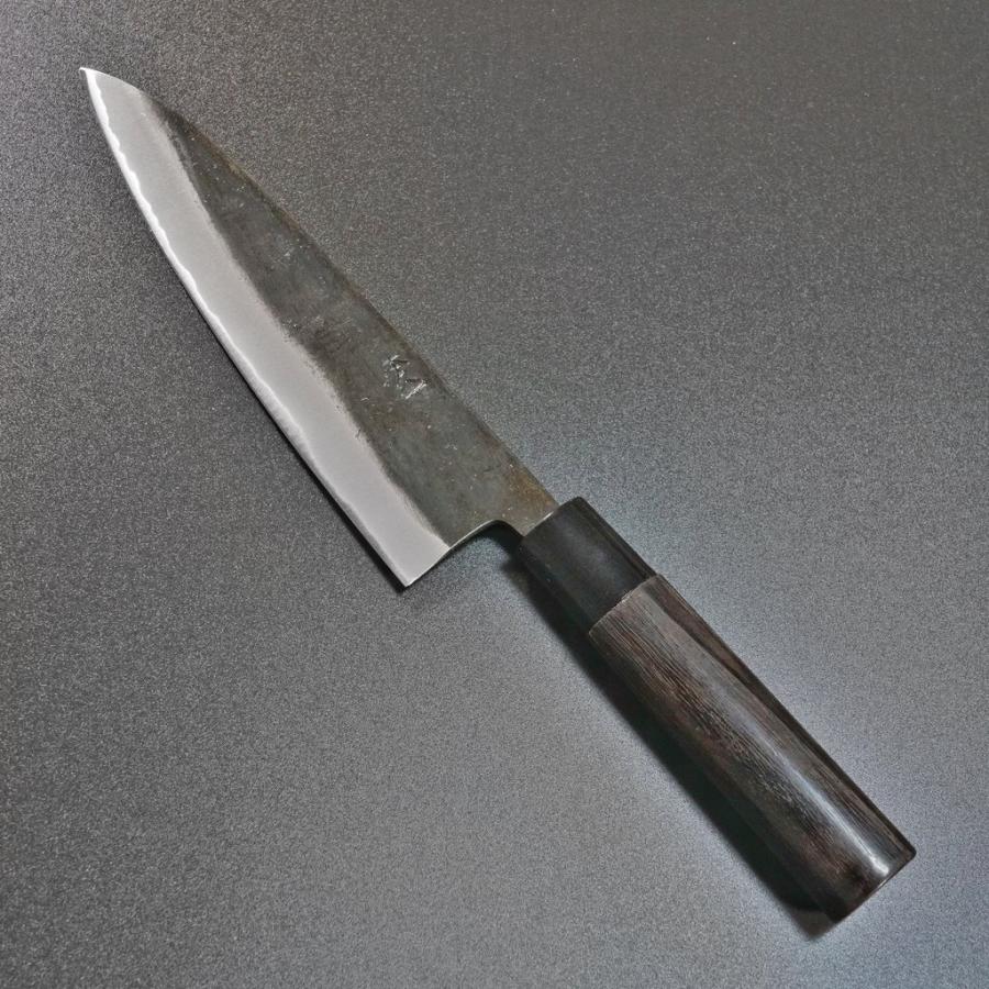 包丁 牛刀 180mm 本久一 青紙鋼 黒打 6寸 栗木柄 本久一刃物 日本製