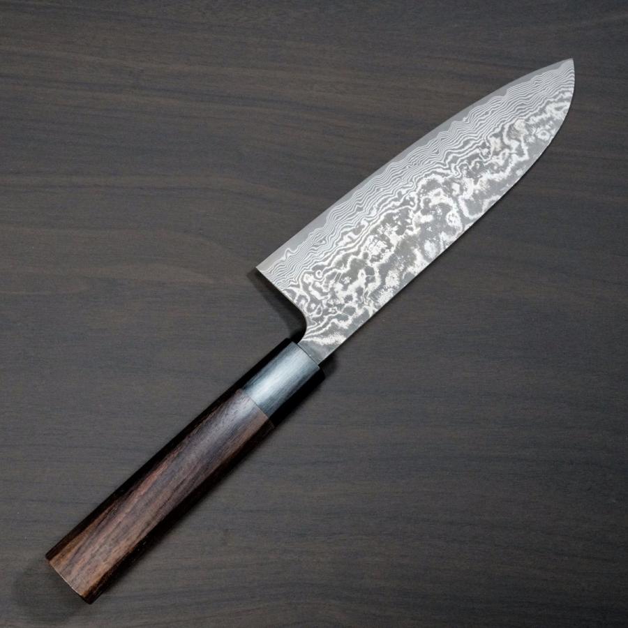 堺刀司 粉末ハイスダマスカス鋼 三徳包丁 180mm-
