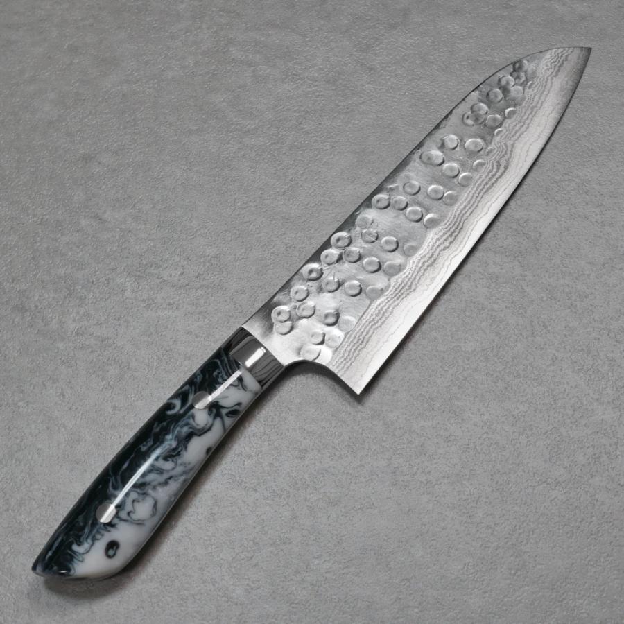 包丁 三徳 180mm 佐治打刃物 槌目 SRS13 粉末ハイス鋼 アクリル 包丁 三徳 180mm 佐治打刃物 槌目 SRS13 粉末ハイス鋼 アクリル