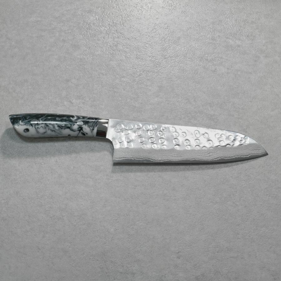 包丁 三徳 180mm 佐治打刃物 槌目 SRS13 粉末ハイス鋼 アクリル 包丁 三徳 180mm 佐治打刃物 槌目 SRS13 粉末ハイス鋼 アクリル