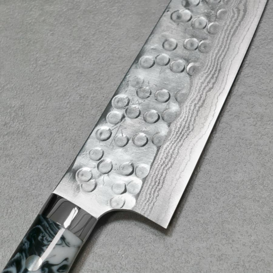 包丁 三徳 180mm 佐治打刃物 槌目 SRS13 粉末ハイス鋼 アクリル 包丁 三徳 180mm 佐治打刃物 槌目 SRS13 粉末ハイス鋼 アクリル