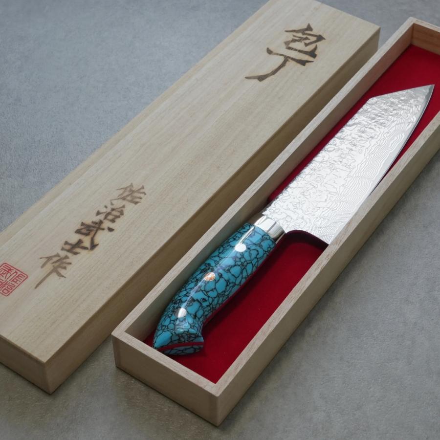 包丁 文化包丁 180mm 佐治打刃物 槌目 スーパーゴールド2 粉末ハイス鋼