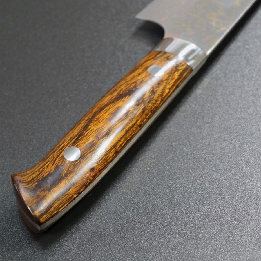 包丁 牛刀 210mm 有色ダマスカス アイアンウッド 佐治武士 佐治打刃物
