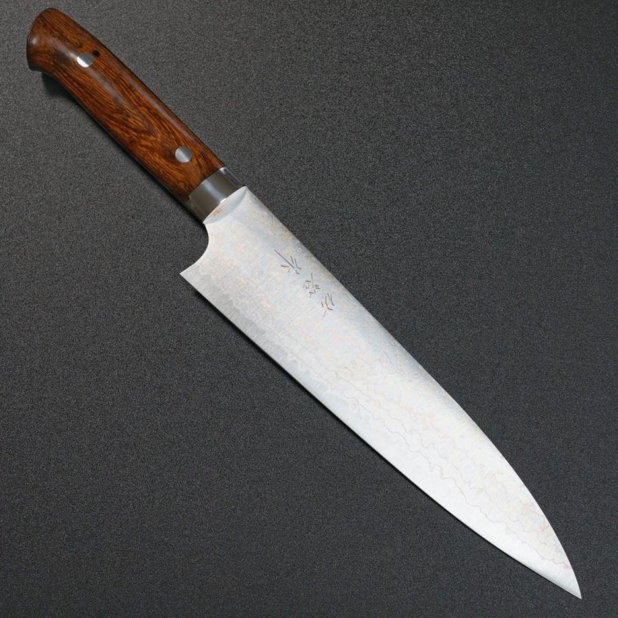 包丁 牛刀 210mm 有色ダマスカス アイアンウッド 佐治武士 佐治打刃物