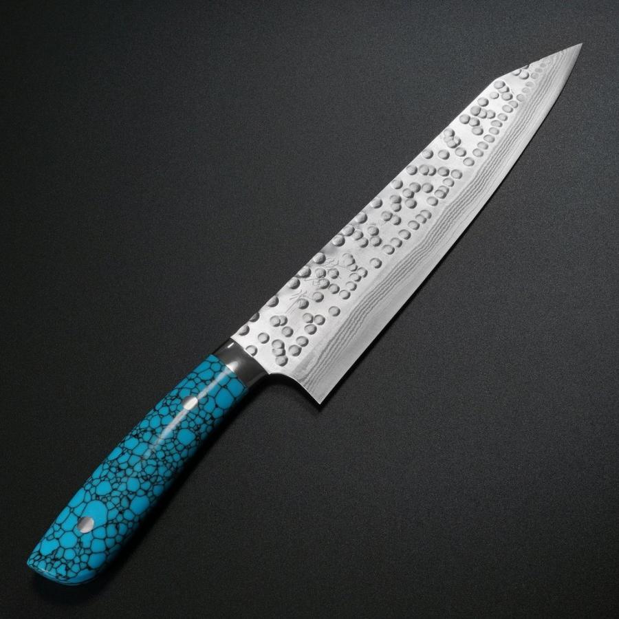 佐治作 牛刀 210mm SG2 粉末ハイス鋼 槌目 花梨瘤柄 未使用品 包丁