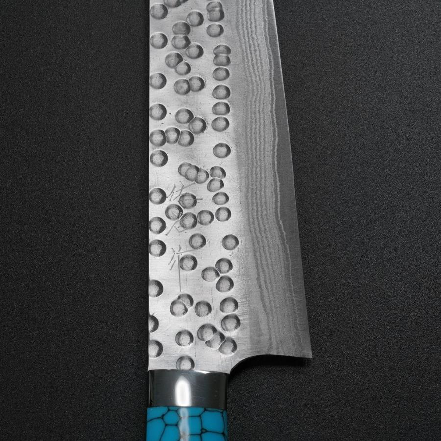 佐治作 牛刀 210mm SRS13 粉末ハイス鋼 槌目 赤合板洋柄 未使用