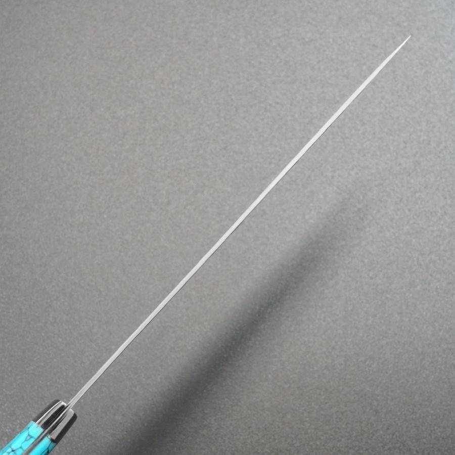 包丁 切付牛刀 210mm 牛刀 佐治打刃物 槌目 SRS13 粉末ハイス鋼 ブルー