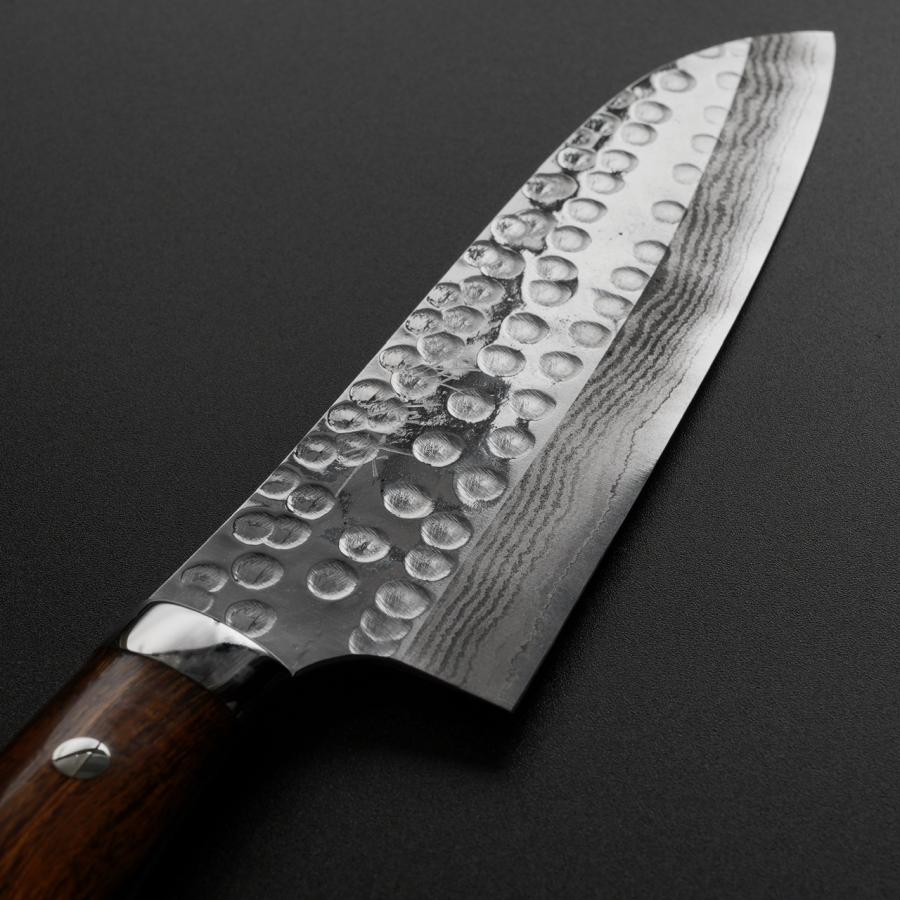 包丁 三徳 180mm 佐治打刃物 槌目 SRS13 粉末ハイス鋼 アイアン 包丁 三徳 180mm 佐治打刃物 槌目 SRS13 粉末ハイス鋼 アイアン