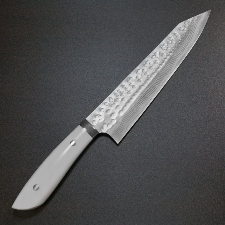 包丁 切付牛刀 240mm 佐治打刃物 槌目 SRS13 粉末ハイス鋼 人工大理石