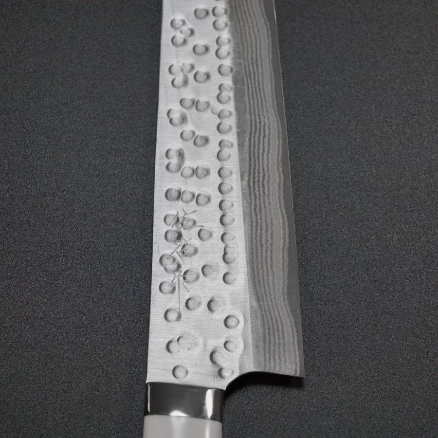 包丁 切付牛刀 240mm 佐治打刃物 槌目 SRS13 粉末ハイス鋼 人工大理石